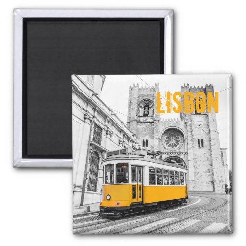 Lisbon Tram Portugal vintage streetcar Magnet