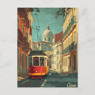 Lisbon Tram: Vintage Charm Postcard
