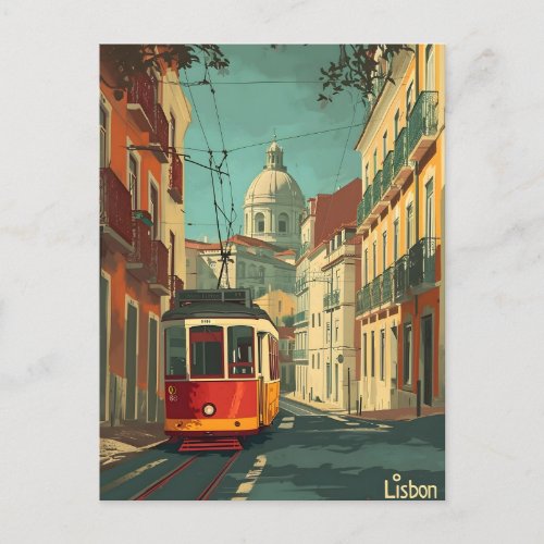 Lisbon Tram Vintage Charm Postcard