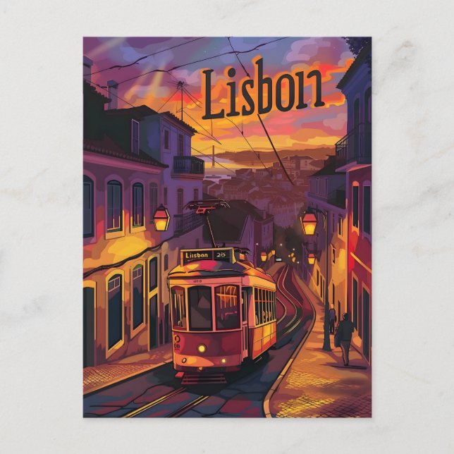 Lisbon Tram vintage  Postcard (Front)