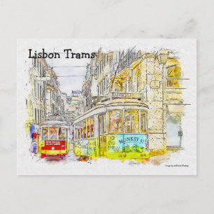 Lisbon Trams Postcard