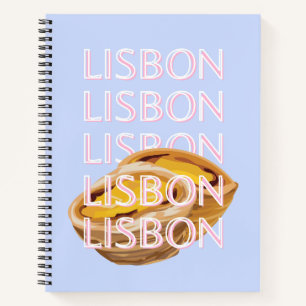 Lisbon Travel Art, Blue, Portugal, Pastel Notebook