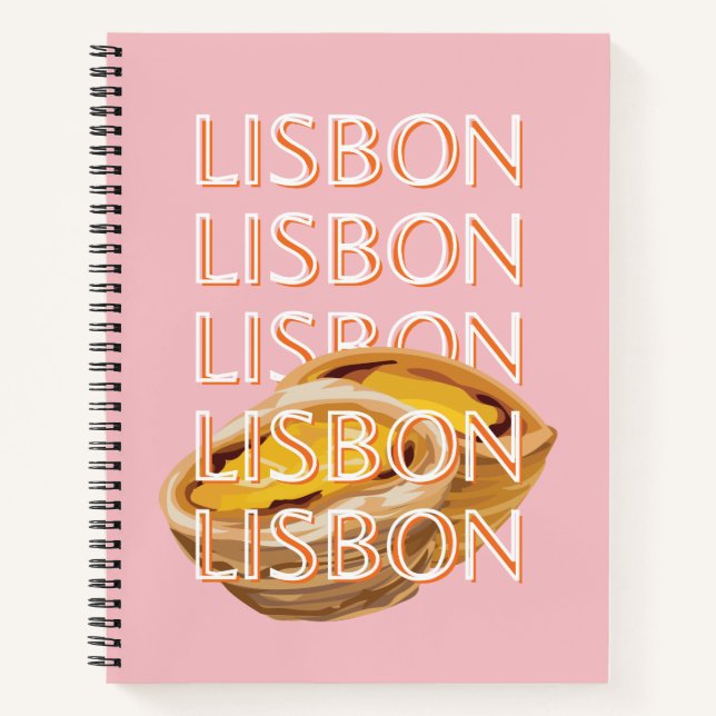 Lisbon Travel Art, Pastel, Portugal Notebook (Front)