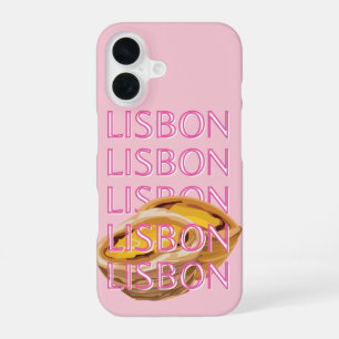 Lisbon Travel Art, Portugal, Pink, Preppy iPhone 16 Case