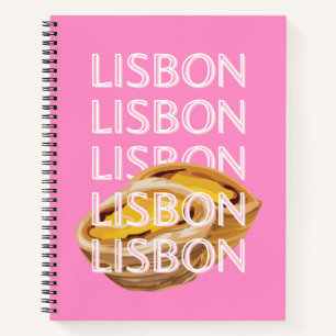 Lisbon Travel Art, Summer Travel Art, Pink Notebook