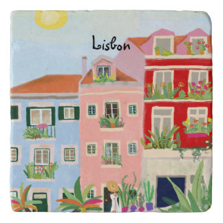 Lisbon travel colorful trivet