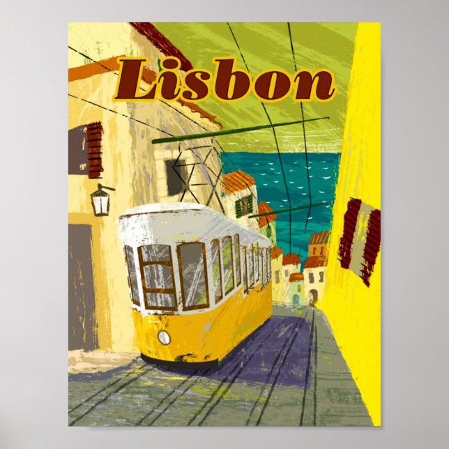 Lisbon Travel Poster 8.5" x 11" (Front)