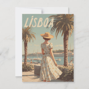 Lisbon vintage 50s postcard