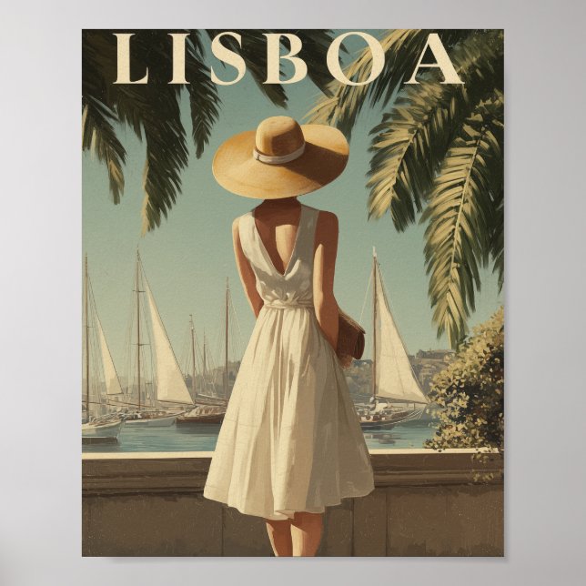 Lisbon vintage fashion poster (Front)