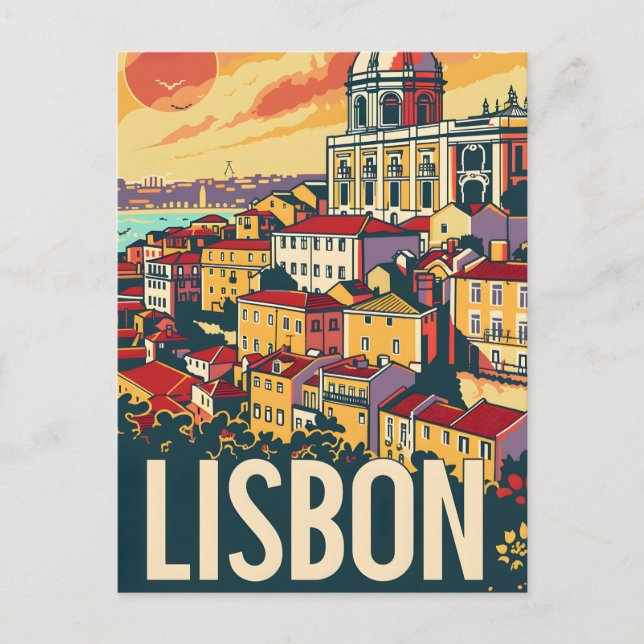 Lisbon vintage postcard (Front)
