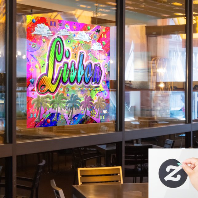 Lisbon Vista Express Window Cling (Restaurant Window)