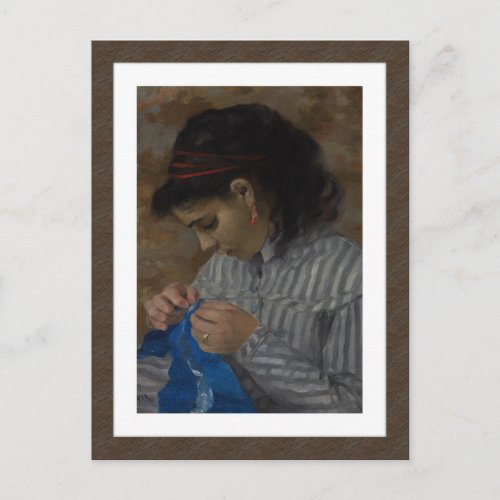 Lise Sewing by Renoir _ Impressionist Fine Art Postcard