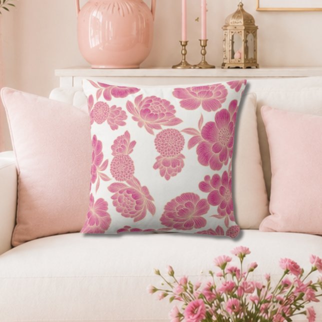Lise 🌸 Soft Pink Floral Throw Pillow (Creator Uploaded)
