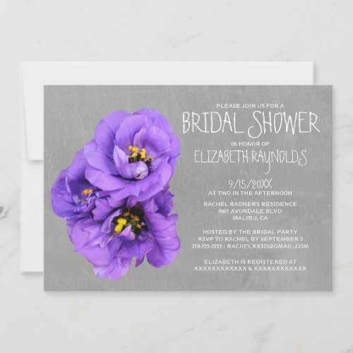 Lisianthus Bridal Shower Invitations