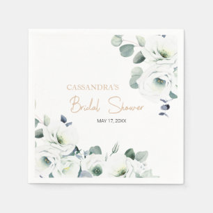 Lisianthus Succulent Ivory Botany Bridal Shower Napkins
