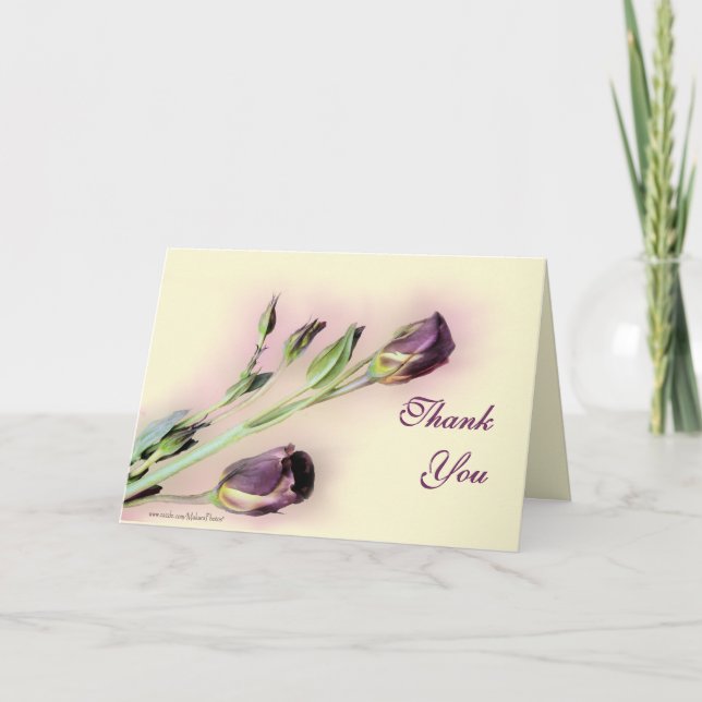 Lisianthus thank you blank card --customize (Front)