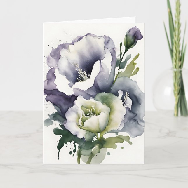 Lisianthus - Watercolor flowers Card (Front)