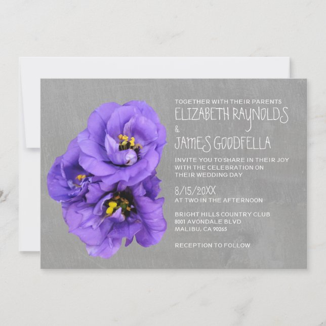 Lisianthus Wedding Invitations (Front)