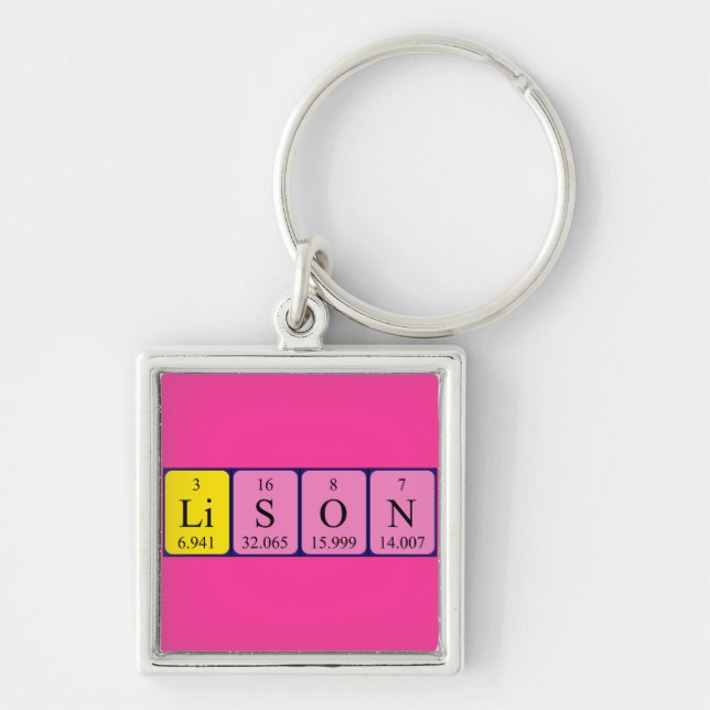 Lison periodic table name keyring (Front)