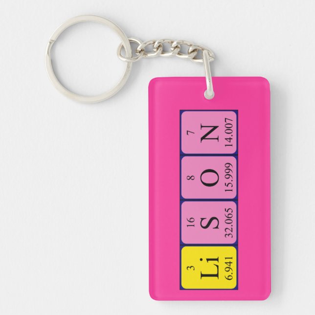 Lison periodic table name keyring (Front)