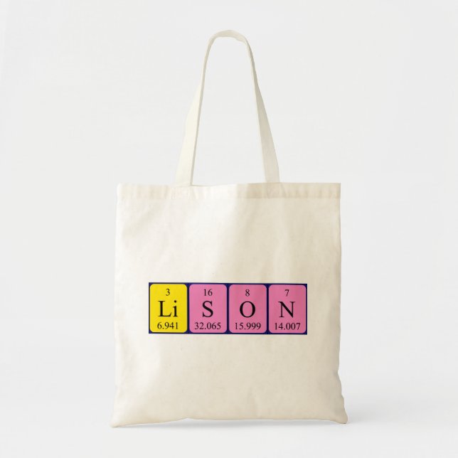 Lison periodic table name tote bag (Front)