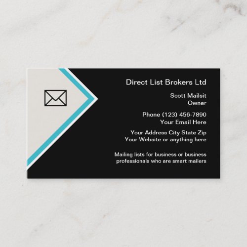 List Broker Advertising Business Cards