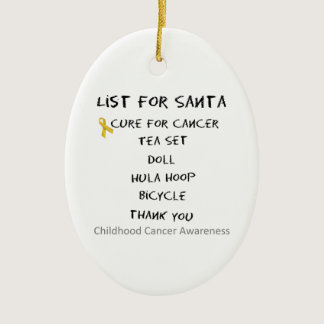 List For Santa Childhodod Cancer Awareness Ceramic Ornament