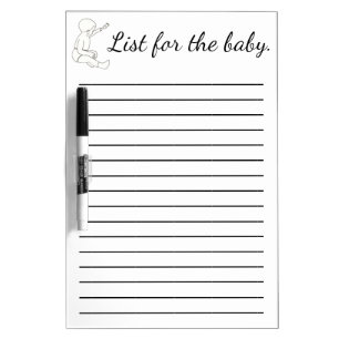 List for the Baby Sitter, Dry Erase Boards