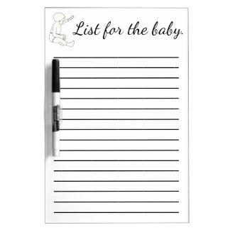 List for the Baby Sitter, Dry Erase Boards