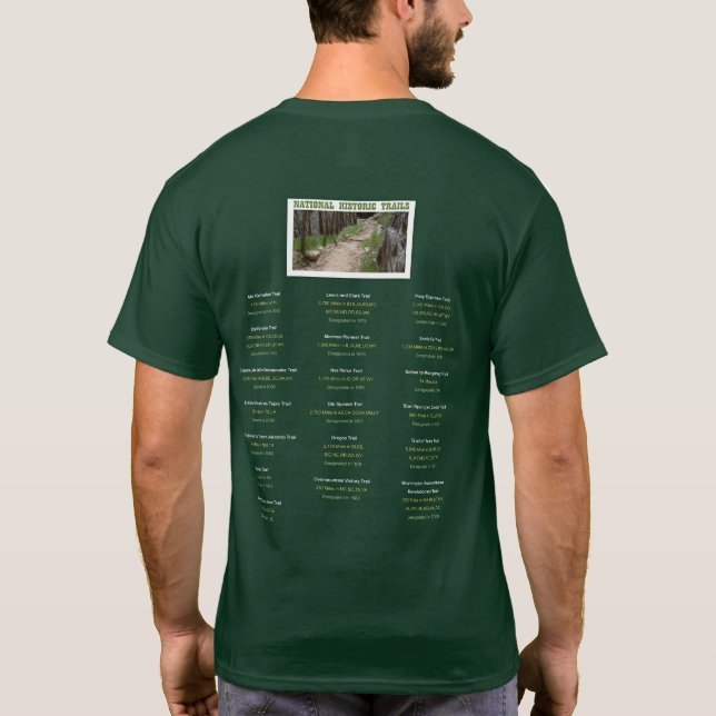List of National Historic Trails T-Shirt (Back)