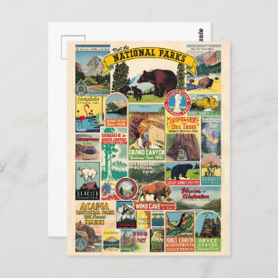 List of National Parks in the United States Postcard