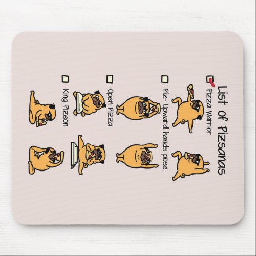 List of Pizsanas _ Funny Pug Dog Lover Gift Mouse Pad