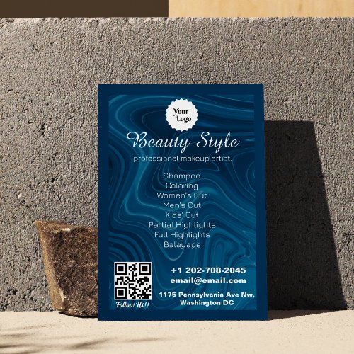 List Of Services Iridescent Blue Teal Aqua Flyer