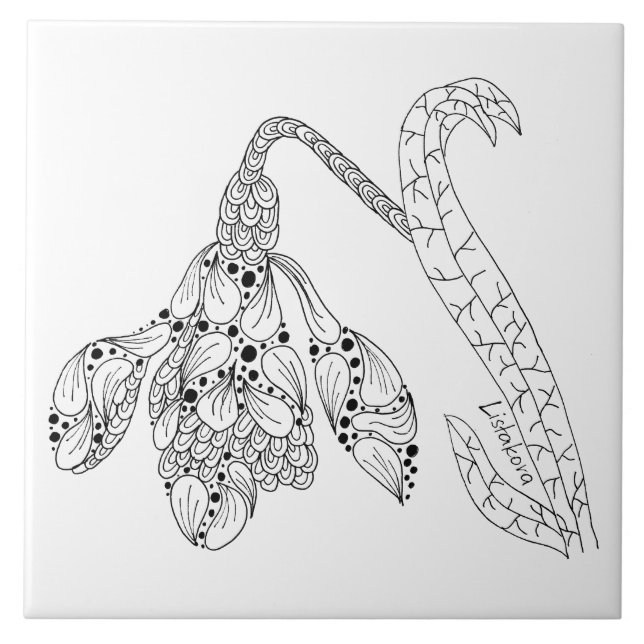 Listakora Flower Ceramic Trivet / Tile (Front)