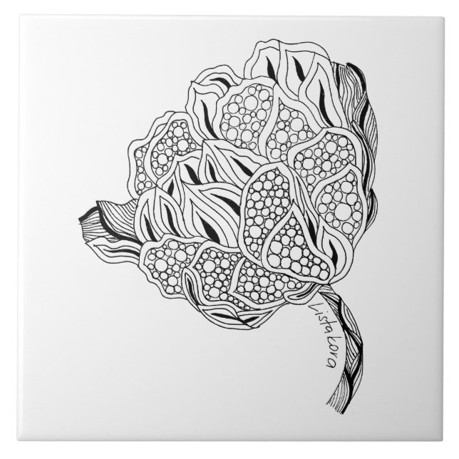 Listakora Flower Ceramic Trivet / Tile (Front)