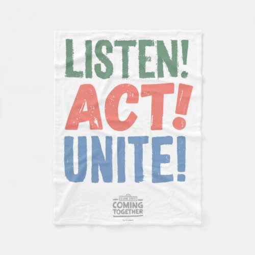 Listen Act Unite Fleece Blanket