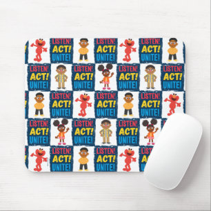 Listen! Act! Unite! Pattern Mouse Pad