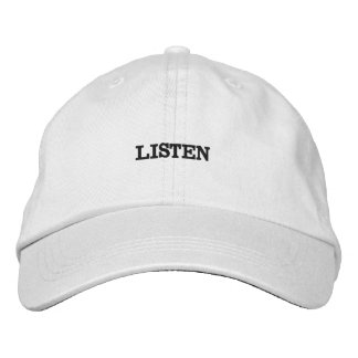 Listen Baseball Cap (Black Text)