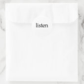 Listen Classic Round Sticker | Zazzle