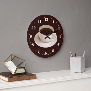listen coffee decor large clock