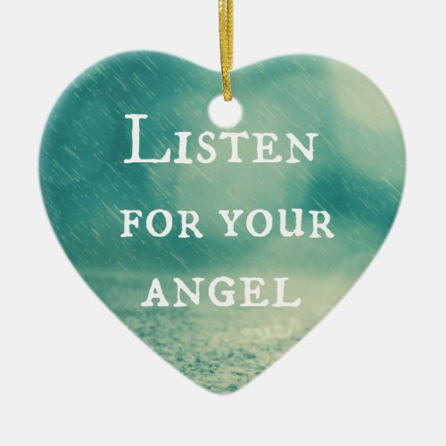 Listen for Your Angel Quote Ceramic Ornament