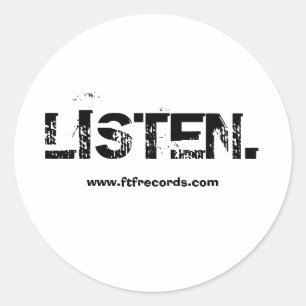 'LISTEN.' Sticker