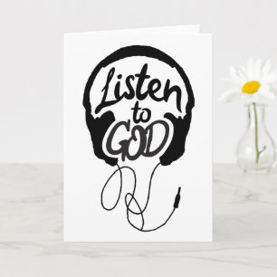 Listen to God Art Christian Art Motivational Art  Card