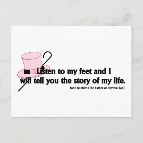 Listen to My Feet Tap Quote Postcard
