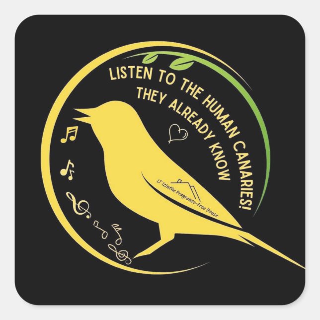 Listen to the Human Canaries Sticker (Front)