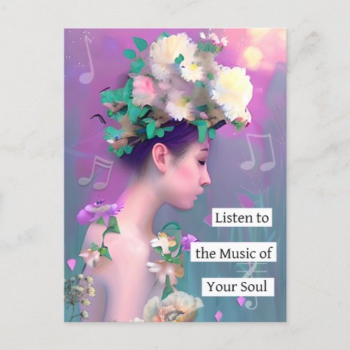 Listen to the Music of your Soul  Inspriational Postcard