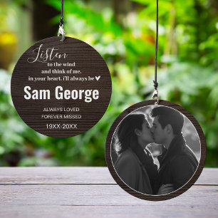 Listen to the Wind Memorial Wood Background Custom Wind Chime