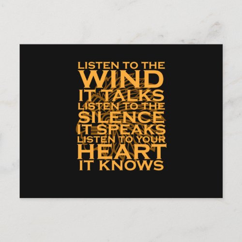 Listen To The Wind Native American Day Support Invitation Postcard