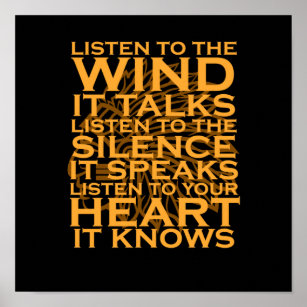 Listen To The Wind Native American Day Support Poster