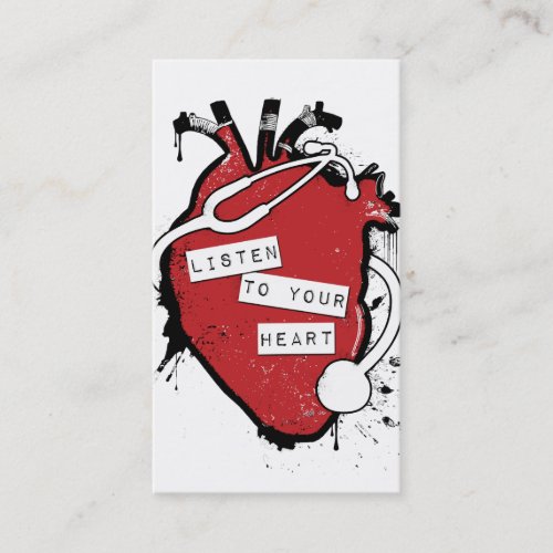 listen to your anatomical heart business card